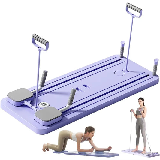 Pilates Board - 2024 Pilates Reformer Set, Multi-Purpose Foldable Pilates Reformer Board for Home(Purple)